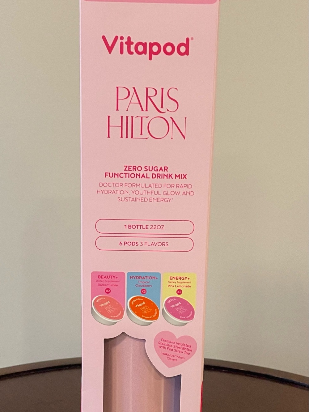Paris Hilton Pink Vitapod Zero Sugar Functional Drink Mix Kit